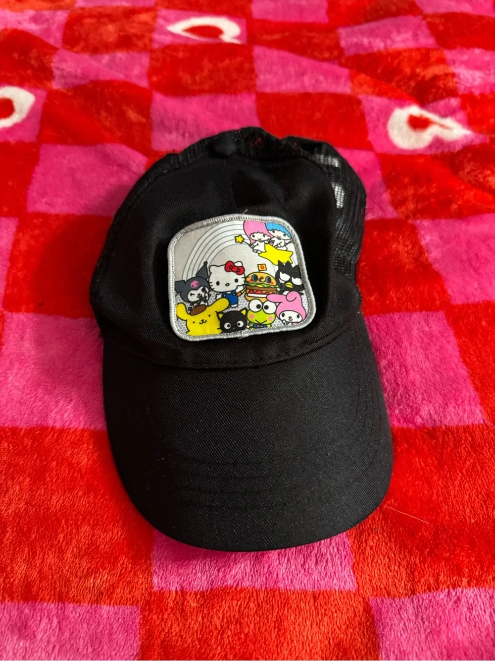 Sanrio Hello Kitty & Friends Black and Pink Mesh Hat